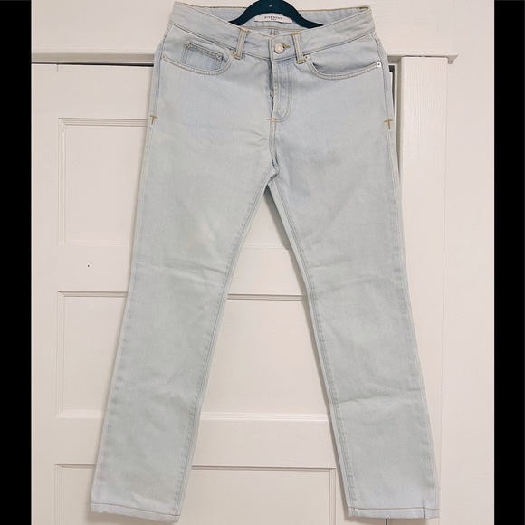 EUC Men’s Size 29 Givenchy Slim-Fit Jeans With Signature Black Stars Light Blue - Picture 2 of 9